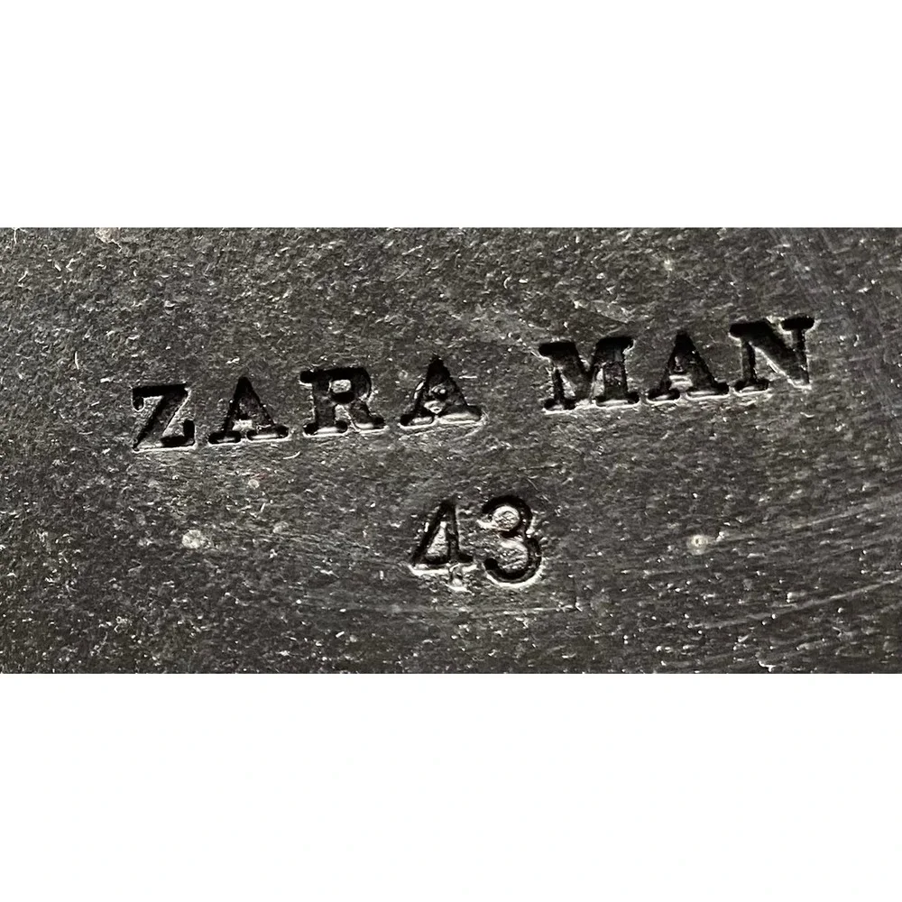 Zara Man Black Suede‎ Lace Up Side Zip Combat Boots Lug Sole Size 43 Mens 10